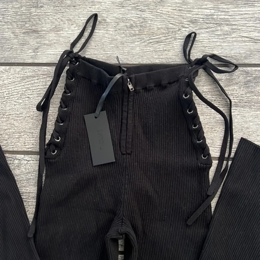 H:OURS‎ Lydia Lace Up Knit Pant in Black